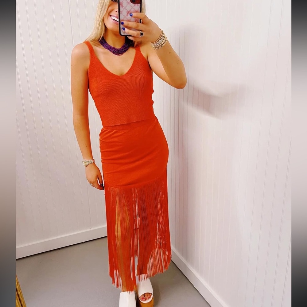 Triple Threads Orange Skirt
